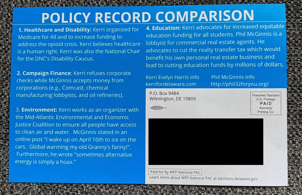 A comparison of policy issues of Kerri Harris and Phil McGinnis